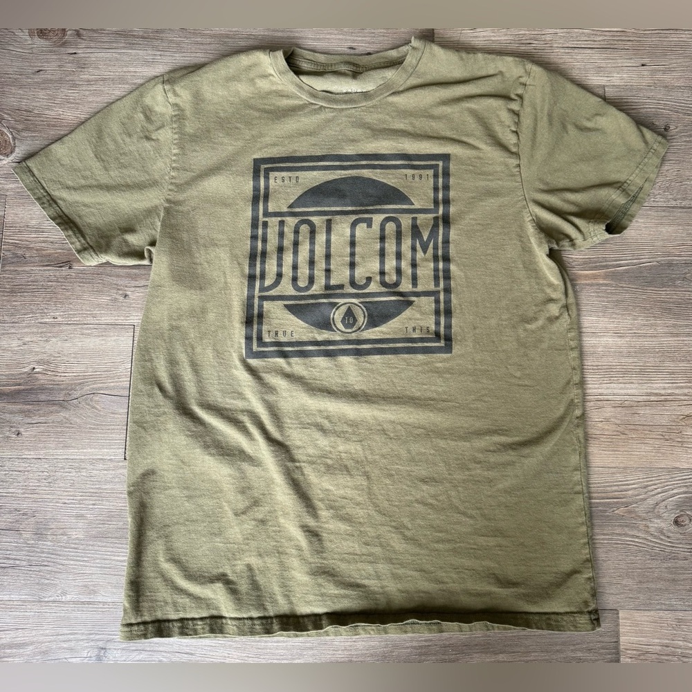 Volcom Olive Green Graphic Men's Tee, Men’s Large